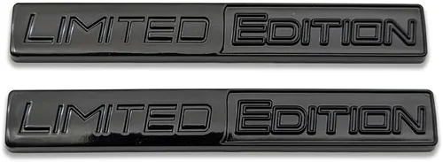 Logo 2X de metal cromado Edición Limitada, emblema de coche auto adhesivo 3D premium, calcomanía deportiva de carreras de reemplazo (negro)