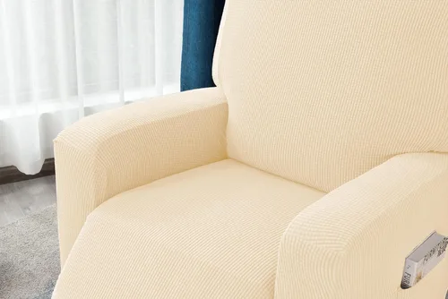 Miniatura 2 de vctops Fundas elásticas resistentes al agua, para sofá reclinable, suaves y lisas, con correa elástica antideslizante, protector de muebles