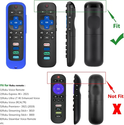 Miniatura 8 de Paquete de 2 fundas para control remoto (brilla en la oscuridad) compatible con Roku TV Remote/Roku Express/Streaming Stick/Premiere, funda