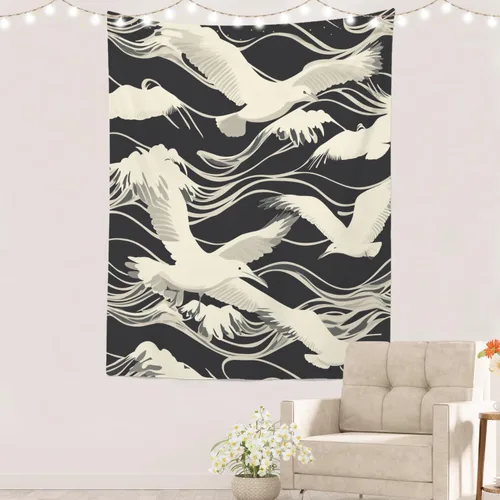 Miniatura 21 de Batmerry Abstract Repeat Polyester Tapestry, Tiled Directional Lightweight Wall Hanging High-Definition Print Backdrop For Dorm Room Bedroom Living