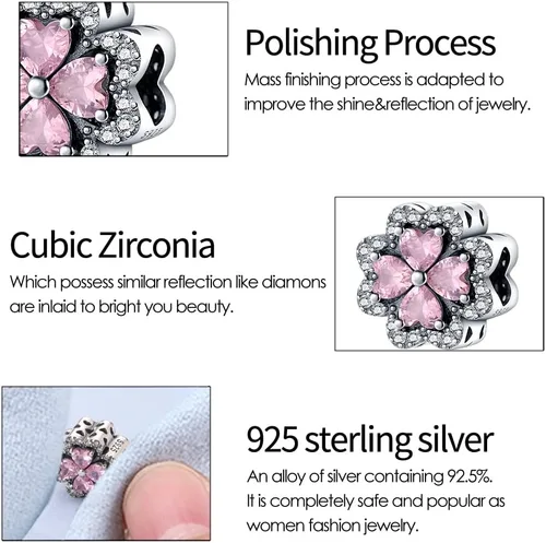 Miniatura 2 de KUNSIR Los abalorios se adaptan a pulseras Pandora para mujer, plata de ley 925, cuentas colgantes de joyería para niñas, dijes de feliz cumpleaños