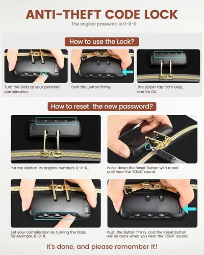 Miniatura 7 de LOVEVOOK - Mochila antirrobo con candado de seguridad para computadora portátil unisex; mochila para viajar, ir a la escuela y universidad, llevar