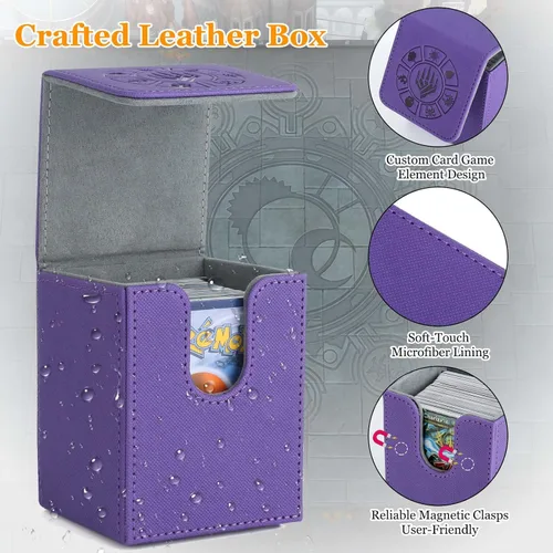 Miniatura 3 de Arkeiliy Caja de cartas de almacenamiento MTG de más de 110 unidades, con funda para tarjetas, fundas coleccionables para Magic Commander y más
