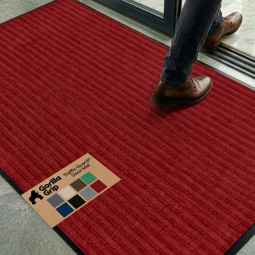 Miniatura 55 de GORILLA GRIP Tapete impermeable para puerta de protección de tráfico, tapetes de entrada resistentes, respaldo fuerte, alfombras comerciales