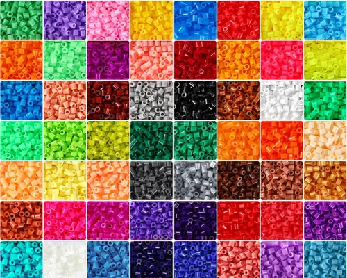 Libima Juego de 11200 cuentas fusibles a granel para niños, arte y manualidades de 0.197 in, juego de cuentas de hierro surtidas, multicolor para