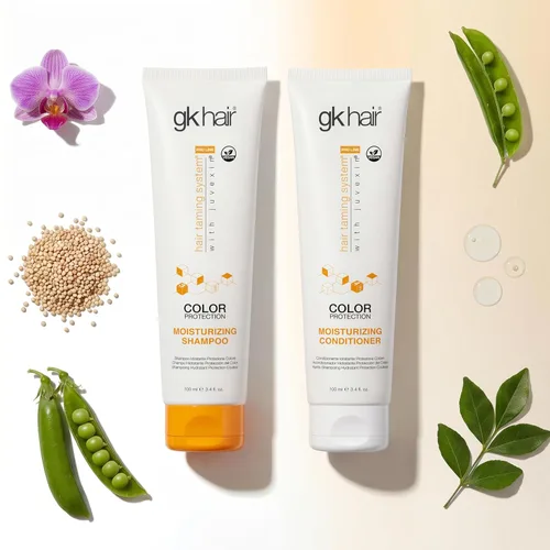 Miniatura 5 de GK HAIR Juego de champú y acondicionador de tamaño de viaje - Champú y acondicionador para cabello rizado para protección del color - Hecho con aloe