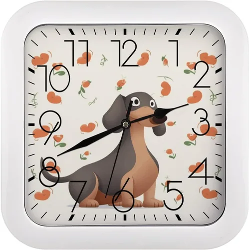 Miniatura 18 de 10" Square Modern Wall Clock,American Flag Skull Print Kitchen Clocks Wall Battery Operated,Silent Non Ticking Unique Funny Cute Wall Clock for