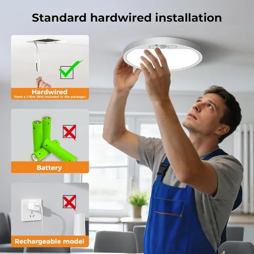 Miniatura 2 de slochi Paquete de 4 Luces con Sensor de Movimiento para Interiores con Cable, Luces de Armario de 5000K con Sensor de Movimiento, 15W 1500LM Lámpara