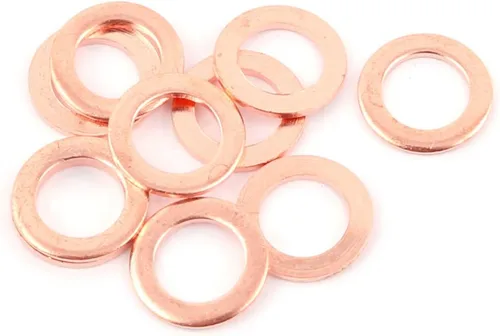 Miniatura 7 de uxcell 10pcs 0.236 in x 0.394 in x 0.039 in anillo plano de cobre aplastamiento arandela sellado junta sujetador