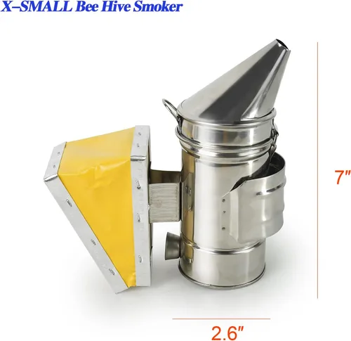 Miniatura 3 de Luwint Kit de ahumador de abejas para niños, mini ahumador de colmena de abeja de 7 pulgadas con guantes de apicultura XS para niños y niñas de 4 a