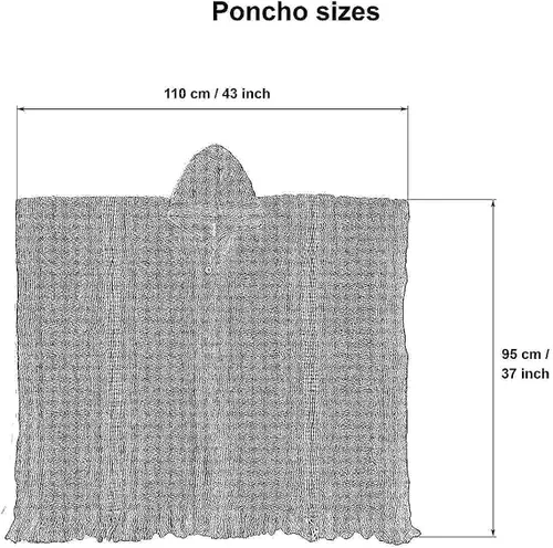 Miniatura 3 de DAVLINA, ALPACA Wool Poncho Hooded and, Aztec Pattern, Unique and handmade in Ecuador. Thick, Warm and Soft Wool Poncho