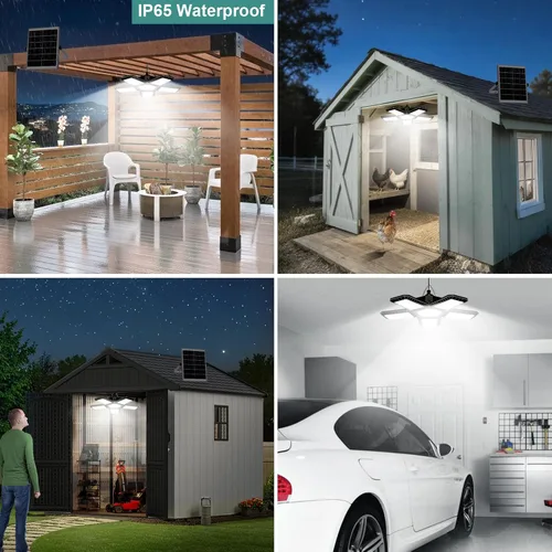 Miniatura 7 de AEQ Luz solar disponible todo el día, 267 luces solares LED para exteriores e interiores con sensor de movimiento, control remoto, temporizador