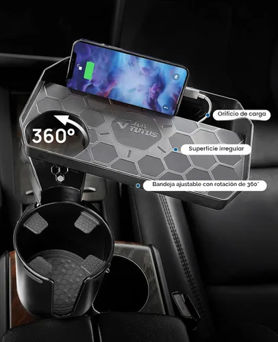 Miniatura 3 de JoyTutus - Expansor de portavasos para coche, bandeja fijable para tazas de automóvil con rotación de 360°, soporte grande para tazas que adapta