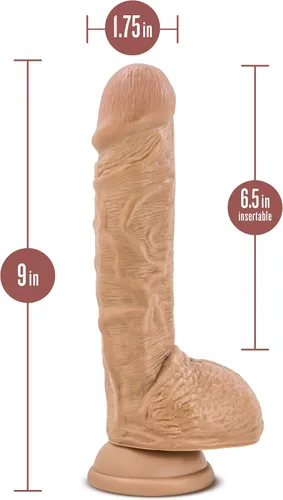 Miniatura 3 de Blush Au Naturel Big Billy Cock - Consolador realista de 9 pulgadas con ventosa con bolas, detalle realista de doble densidad, compatible con anillo