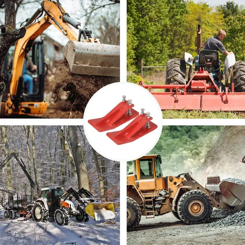 Miniatura 7 de Doppy 2 protectores de borde de cubo de tractor, domador de nieve de 3/8 pulgadas de grosor, tuercas de bloqueo hexagonales dobles y pernos Rojo