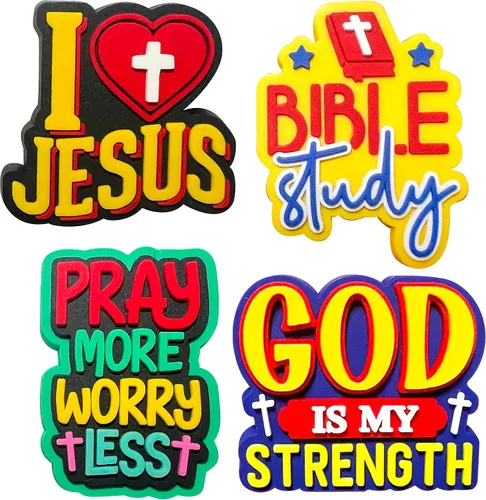 Miniatura 3 de 12 dijes cristianos para zapatos, accesorios y alfileres - Regalos para mujeres, adolescentes, niñas, niños y adultos Dijes de zapatos de Jesús