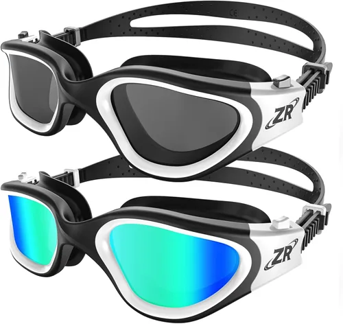 ZIONOR Gafas de natación, 2 paquetes de gafas de natación polarizadas G1 para adultos, hombres y mujeres A1-polarizado Whitegold & Clearwhite