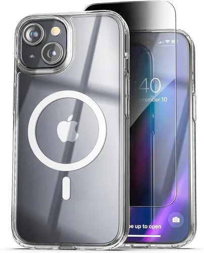 Miniatura 7 de ENCASED Funda de privacidad, diseñada para iPhone 15 (2023), funda transparente delgada con protector de pantalla antiespía, vidrio templado 9H
