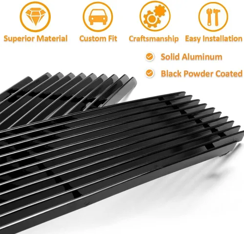 Miniatura 4 de Combo de rejilla frontal negra Billet para Chevy Camaro LT/LS V6 Phantom estilo principal superior inferior parachoques aluminio Billet Grill
