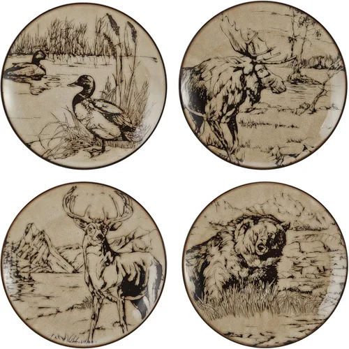 Miniatura 4 de Mossy Oak Juego de vajilla de cerámica de 16 piezas, servicio para 4 personas con platos llanos, platos de ensalada, cuencos y tazas, diseño