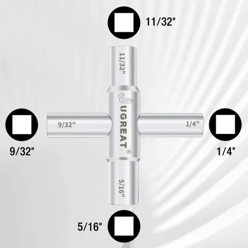 Miniatura 3 de JUGREAT Llave de agua Sillcock de 4 vías, llave de acero multifunción para grifo, espigas, válvulas (paquete de 1)