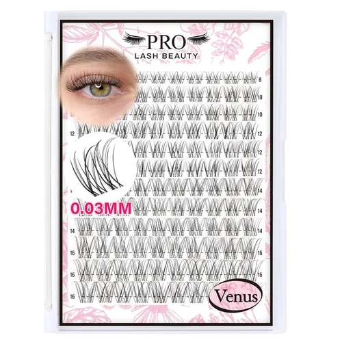 Miniatura 18 de 280 piezas de pestañas en grupo, mixtas 30D+40D, 14 filas de pestañas que se ven como extensiones, para ponértelas tú misma en casa (30+40-C-10 mm)