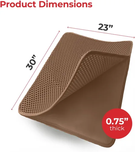 Miniatura 3 de Alfombrilla grande para gatos con exclusiva capa impermeable de orina. Orificios más grandes con opción de almohadilla para cachorros de orina