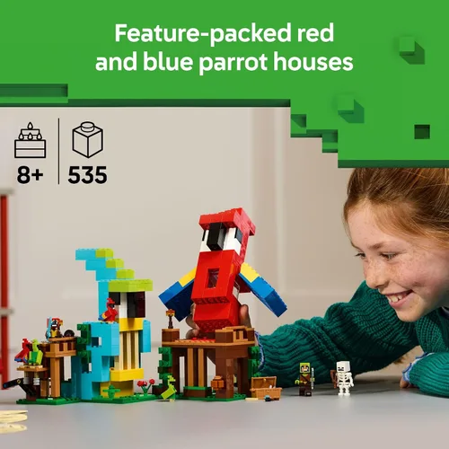 Miniatura 2 de LEGO Minecraft Las Casas de los Loros - Juguete de construcción para niños y niñas de 8 años en adelante, juguete de videojuegos de Minecraft