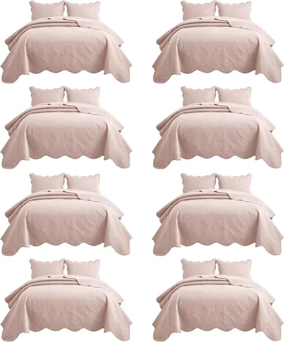 Miniatura 95 de MOONLIGHT20015 Paquete de 8 Colchas Tamaño King para Cama (106" x 96") - Venta al Por Mayor para Hoteles, Dormitorios de Huéspedes y Airbnbs - Gris
