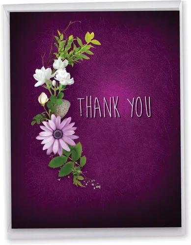 Miniatura 13 de The Best Card Company - 1 tarjeta de felicitación de agradecimiento de flores (8.5 x 11 pulgadas) - Hermosa tarjeta de notas de gratitud floral
