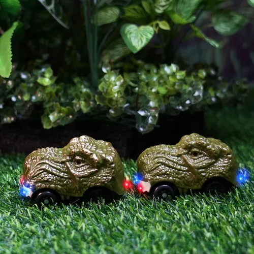 Miniatura 3 de GIAT Accesorios de Coche de Pista de Dinosaurios - Regalos de Cumpleaños para Niños de 3 4 5 6 7 Años - Paquete de 2 Coches de Juguete con Luz LED