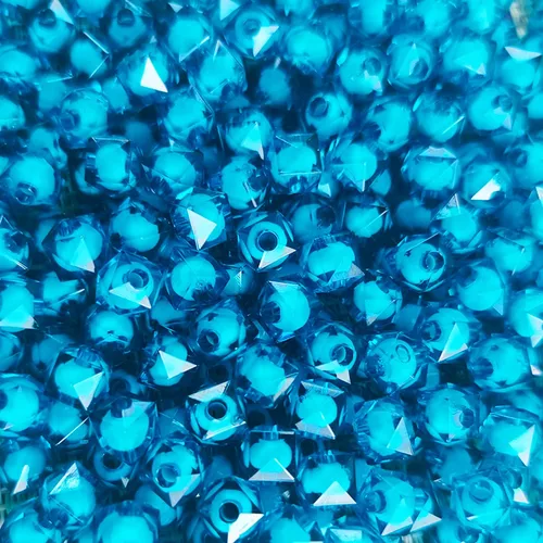 Miniatura 2 de Cubo de 400 cuentas espaciadoras de cristal cuadradas transparentes facetadas de 0.315 pulgadas (0.315 in), cuentas redondas