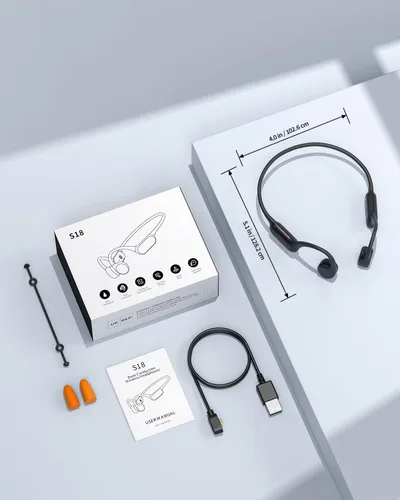 Miniatura 8 de PSIER Auriculares de conducción ósea IPX8 impermeables para natación, auriculares abiertos con modo MP3, memoria de 32 GB, hasta 8 horas de Negro