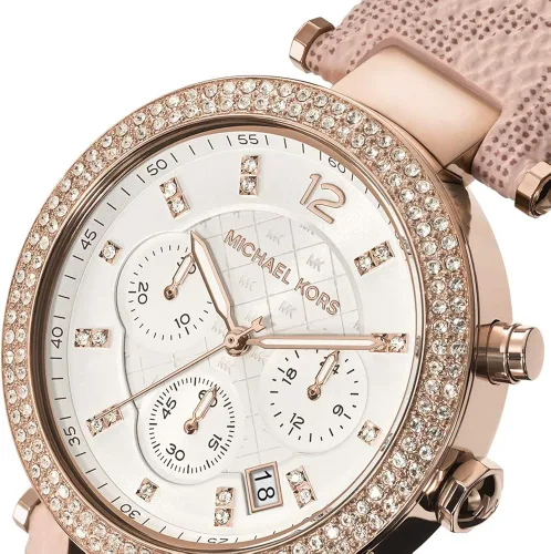 Miniatura 2 de Michael Kors , Parker - Reloj de acero inoxidable con detalles de Glitz, Reloj de cuarzo., RosaRebel Fun.
