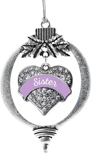 Miniatura 250 de Inspired Silver Adornos festivos de dije de corazón pave de plata con circonitas cúbicas