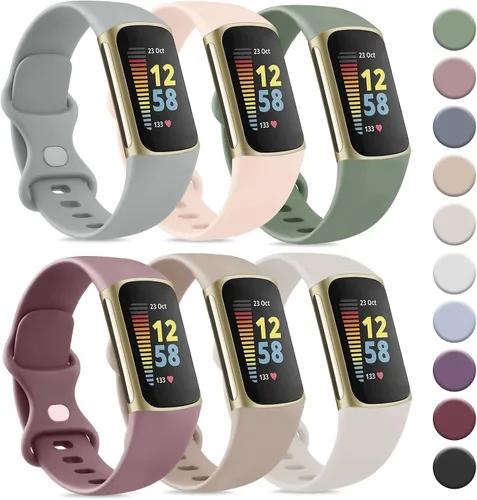 Miniatura 8 de Tobfit Paquete de 6 correas deportivas compatibles con Fitbit Charge 6/Fitbit Charge 5 para mujeres y hombres, correas de silicona suave