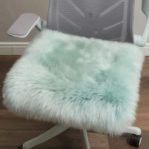 Miniatura 17 de LLB Fundas de Piel de Oveja para Silla Cojines de Silla de Oficina Almohadillas de Silla de Comedor Cojín de Asiento de Silla de Escritorio