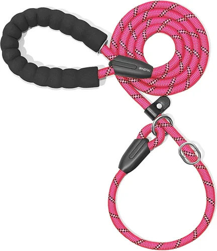Miniatura 13 de iYoShop Correa antideslizante duradera para perro con mango acolchado e hilos altamente reflectantes, correa de entrenamiento para perros sin Gris