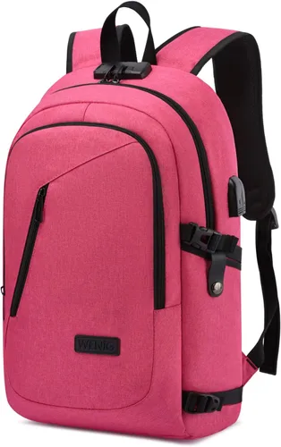 Miniatura 12 de WENIG - Mochila antirrobo para portátil de viaje con puerto de carga USB y cerradura, mochila de trabajo delgada y resistente al agua para hombres