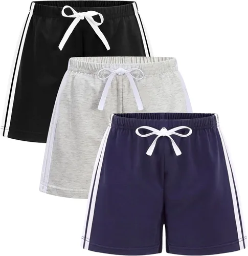 GFQLONG 5 Pack Toddler Boys Girls Cotton Athletic Running Shorts, Kids Summer Casual Fashion Soccer Shorts