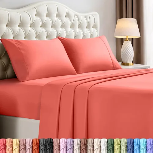 Miniatura 25 de Juego de sábanas King de Utopia Bedding – Juego de 4 sábanas para cama King, microfibra suave y transpirable, incluye 1 sábana bajera, 1 sábana Beige