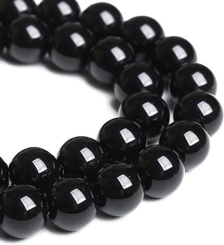 Miniatura 57 de 100 cuentas redondas sueltas de hematita negra de grado AAA para hacer joyas y pulseras