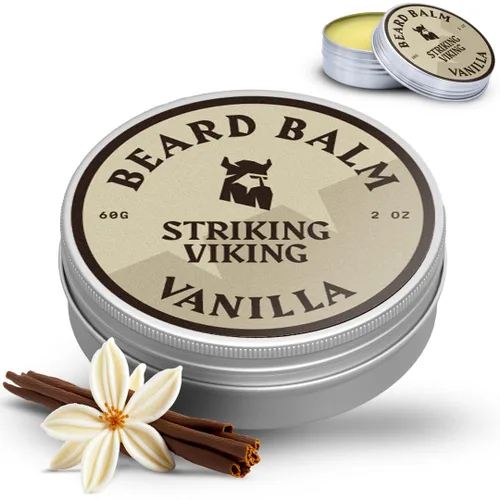 Miniatura 8 de Striking Viking Bálsamo para barba para hombres, 2 onzas, aroma a vainilla, hidratante y acondicionador de barba para hombres que suaviza y nutre