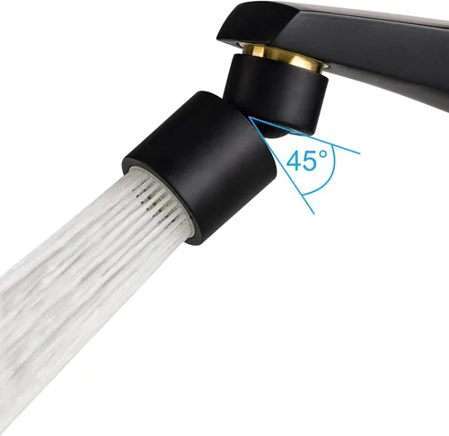 Miniatura 8 de Aireador de grifo de cocina giratorio de 360 grados anti salpicón, extensor de grifo para ahorrar agua con 2 modos de rociado de 1.8GPM Cromo
