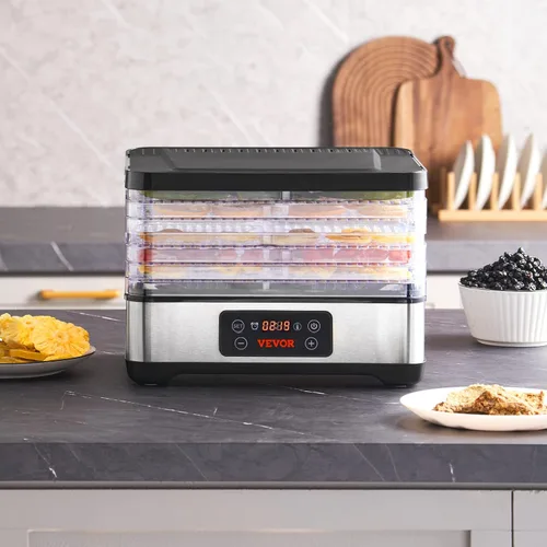 Miniatura 9 de VEVOR Máquina deshidratadora de alimentos, deshidratador de frutas de 5 bandejas, secadora eléctrica de alimentos de 300 W con temporizador