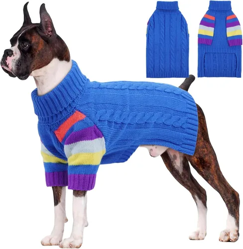 Miniatura 25 de Suéter para perro, cálido, cómodo y grueso para perros de tamaño grande, suéteres de Navidad para perros, suéteres de invierno, suéter de punto