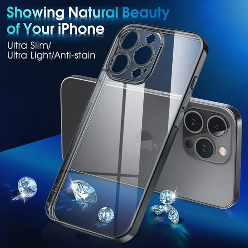 Miniatura 2 de Supdeal Funda transparente para iPhone 13 Pro, no amarillea, protección de cámara, probada en caídas de grado militar, transparente, a prueba