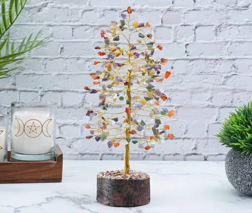 Miniatura 6 de Árbol de cristal de mezcla de chakras, piedras preciosas y cristales, curación de chakras, Feng Shui, árbol de meditación, árbol de piedras