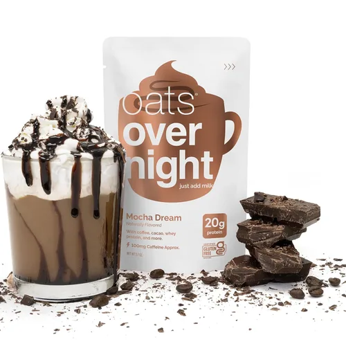 Miniatura 7 de Oats Overnight - Mocha Dream - Batido de desayuno alto en proteínas, bajo en azúcar, sin gluten, alto en fibra, avena sin OMG (2.7 onzas por comida)