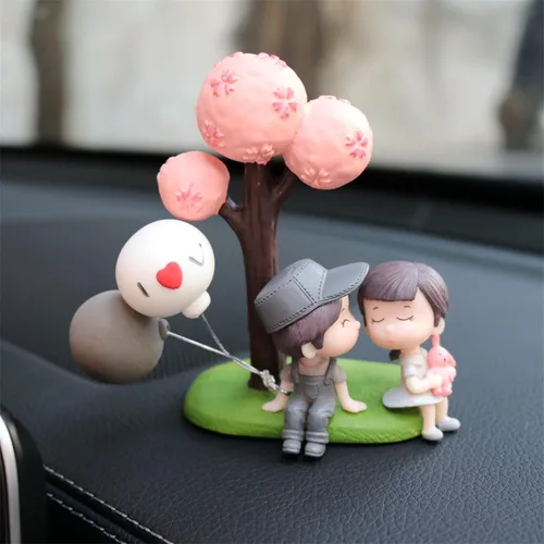 Miniatura 3 de Adornos lindos para parejas, decoración de automóvil, dibujos animados lindos, figuras de acción para parejas, adorno de globo, decoración de globo